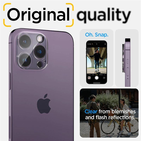 OSŁONA APARATU SPIGEN OPTIK.TR CAMERA PROTECTOR 2-PACK IPHONE 14 PRO / 14 PRO MAX CRYSTAL CLEAR
