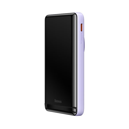 Baseus Magnetic Bracket Wireless Fast Charge Power Bank 10000mAh 20W Purple（With Xiaobai series fast charging Cable Type-C to Type-C 60W(20V/3A) 50cm White）