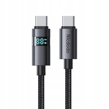 MCDODO KABEL Z WYŚWIETLACZEM USB-C SZYBKIE ŁADOWANIE USB TYP C 5A 100W 1M