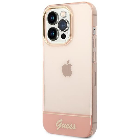 Guess GUHCP14LHGCOP iPhone 14 Pro 6,1" różowy/pink hardcase Translucent
