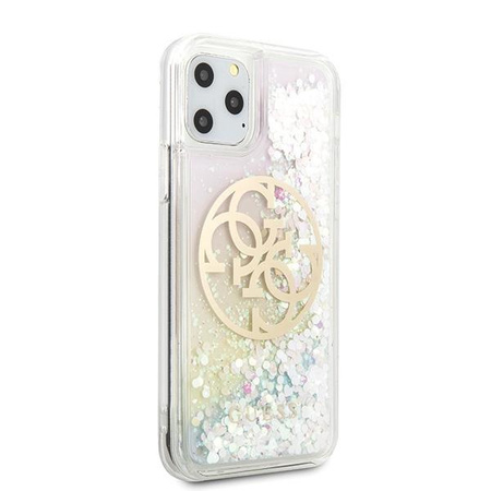 Guess GUHCN58LGIRGP iPhone 11 Pro hard case Gradient Liquid Glitter Circle Logo