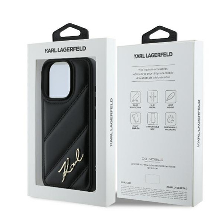KARL LAGERFELD ETUI HARDCASE DO IPHONE 16 PRO QUILTED Z DEKORACYJNYM WZOREM