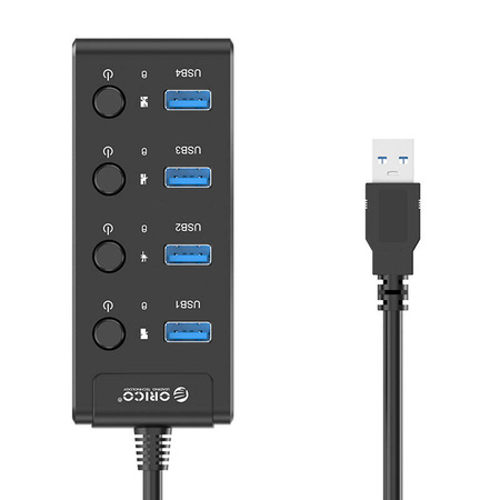 ORICO HUB USB 3.0 ROZGAŁĘŹNIK USB 4x PORTY DO LAPTOP KOMPUTER Z WŁĄCZNIKAMI