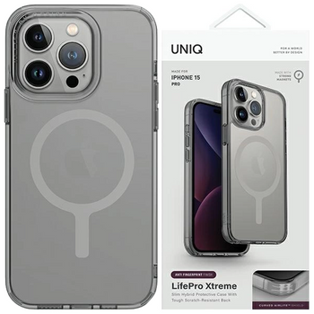 Etui UNIQ LifePro Xtreme Magclick Charging na iPhone 15 Pro Max - szare