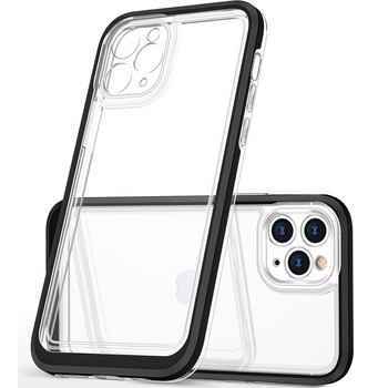 Clear 3in1 etui do iPhone 12 Pro Max żelowy pokrowiec z ramką czarny