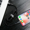 Baseus Cafule Cable wytrzymały nylonowy kabel przewód USB / Lightning QC3.0 2.4A 0,5M czarno-szary (CALKLF-AG1)