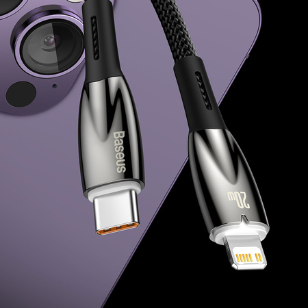 Baseus Glimmer Series kabel do szybkiego ładowania USB-C - Lightning 480Mb/s PD 20W 1m biały