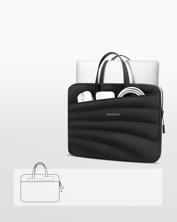 INNOSTYLE DAMSKA TORBA NA LAPTOPA 13 14 WODOODPORNA CARRYLITE SLIM CZARNA