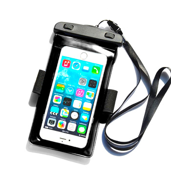 Wodoodporne etui z opaską do telefonu armband PVC - czarne