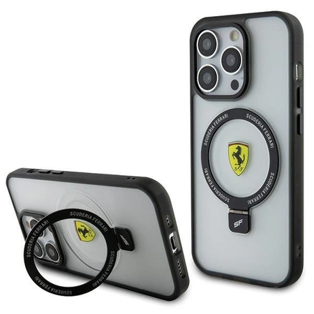 Etui Ferrari Ring Stand 2023 Collection MagSafe do iPhone 15 Pro Max - przezroczyste