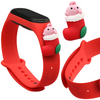 Strap Xmas opaska do Xiaomi Mi Band 6 / Mi Band 5 świąteczny silikonowy pasek bransoletka czerwony (mikołaj 1)