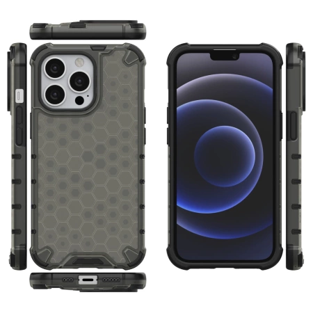 HURTEL ETUI HONEYCOMB PANCERNE DO IPHONE 13 PRO Z ŻELOWĄ RAMKĄ WYTRZYMAŁE