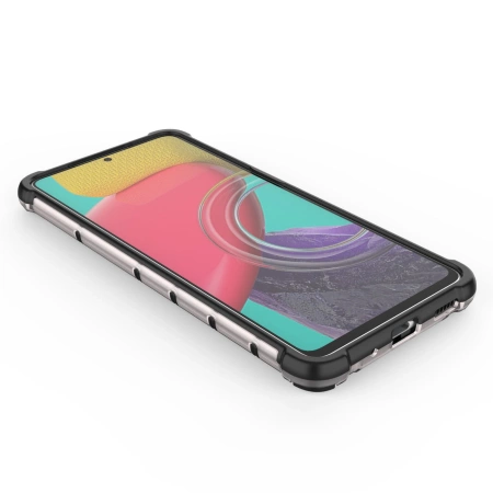 HURTEL ETUI POKROWIEC HONEYCOMB DO SAMSUNG GALAXY M53 5G Z ŻELOWĄ RAMKĄ