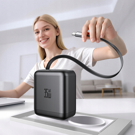 MCDODO SZYBKA ŁADOWARKA SIECIOWA ZASILACZ 2X USB-C USB-A PD GAN 35W KABEL