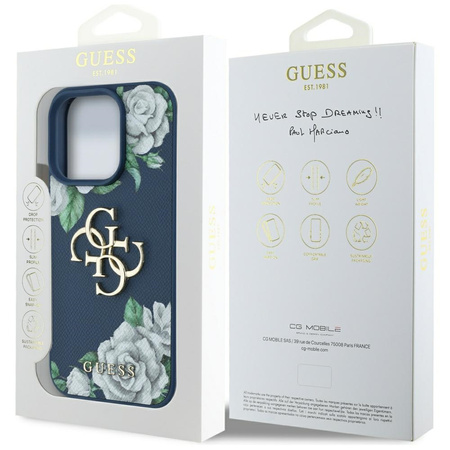 GUESS ETUI CASE POKROWIEC DO IPHONE 16 PRO GRINDED ROSES LOGO WYSOKA JAKOŚĆ