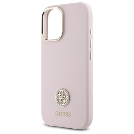 GUESS SYLIKON CASE ETUI DO IPHONE 16 6.1 LOGO Z KRYSZTAŁKAMI STRASS