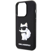 Etui Karl Lagerfeld KLHCP14X3DRKHNK na iPhone 14 Pro Max 6.7" - czarne Rubber Choupette 3D
