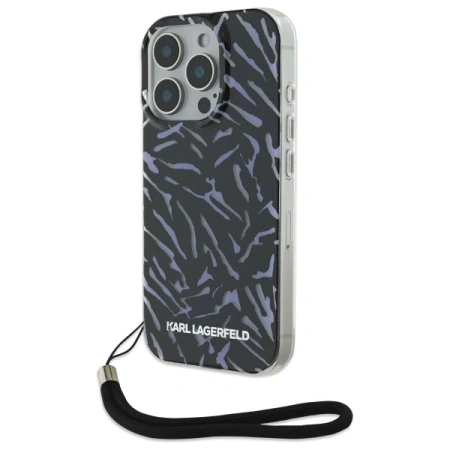 KARL LAGERFELD ETUI HARDCASE DO IPHONE 16 PRO MAX 6.9 ZEBRA Z KORDONKIEM