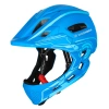 Kask rowerowy fullface dziecięcy Wozinsky z tylną lampką USB 52-56 cm - niebieski