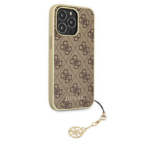 Etui Guess GUHCP13LGF4GBR na iPhone 13 Pro / 13 - brązowe 4G Charms Collection