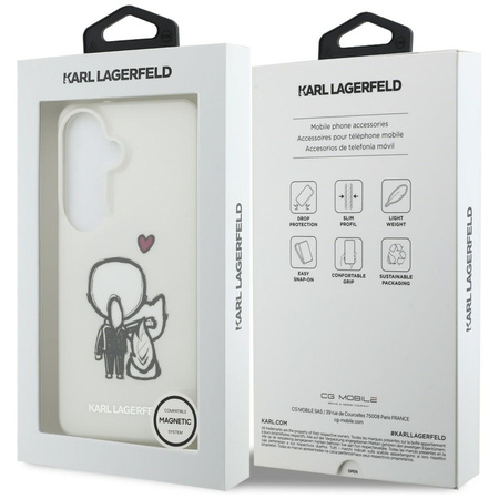 Etui Karl Lagerfeld IML Karl&Choupette   MagSafe do Samsung Galaxy S26 przezroczysty
