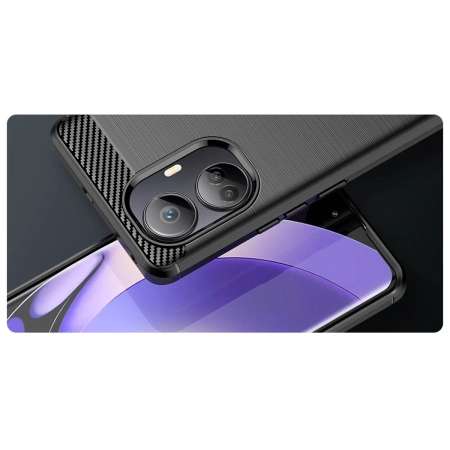 HURTEL ETUI CARBON CASE DO REALME 10 PRO+ ELASTYCZNY POKROWIEC SILIKONOWY