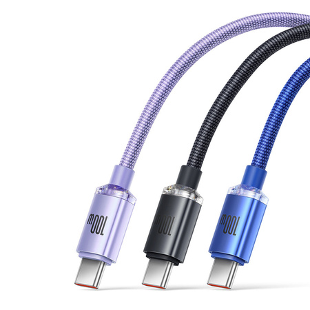 Baseus Crystal Shine Series kabel przewód USB do szybkiego ładowania i transferu danych USB Typ A - USB Typ C 100W 1,2m czarny (CAJY000401)