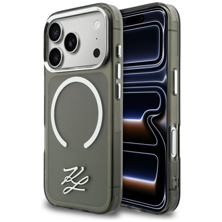 Etui Karl Lagerfeld IML KL Script Logo MagSafe do iPhone 17 Pro Max czarny