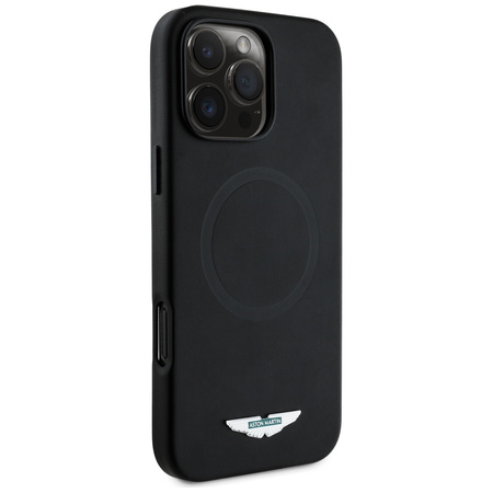 Etui Aston Martin HC FW Logo do iPhone 16 Pro MagSafe czarny