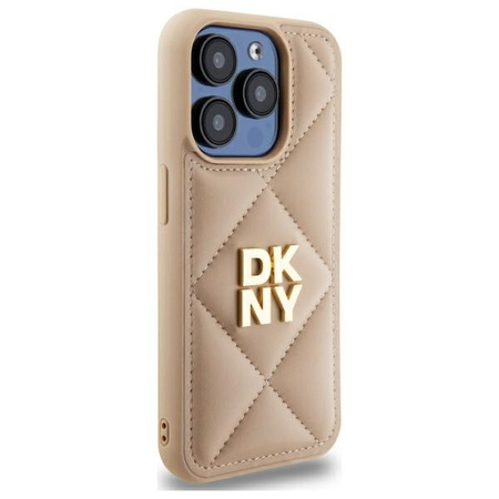 DKNY ETUI DO IPHONE 15 PRO 6.1 QUILTED STACK LOGO CASE ZAMKNIĘCIE POKROWIEC