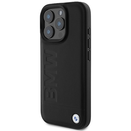 BMW BMHMP16LSLLBK iPhone 16 Pro 6.3czarny/black hardcase Leather Hot Stamp MagSafe