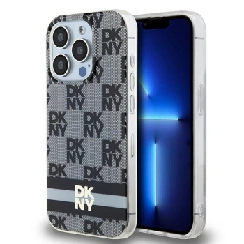 DKNY ETUI HARDCASE DO IPHONE 13 PRO 6.1 IML CHECKERED MONO STRIPES
