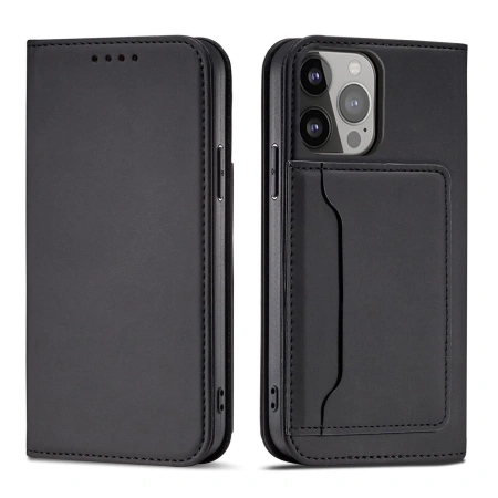 HURTEL ETUI MAGNET CARD CASE DO IPHONE 13 POKROWIEC NA KARTY Z PODSTAWKĄ