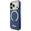 Etui Guess IML Script Metal MagSafe do iPhone 17 Pro Max niebieski