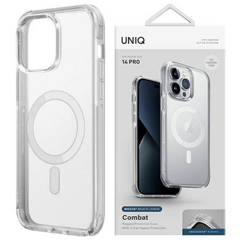 UNIQ etui Combat iPhone 14 Pro 6,1" Magclick Charging przeźroczysty/dove satin clear