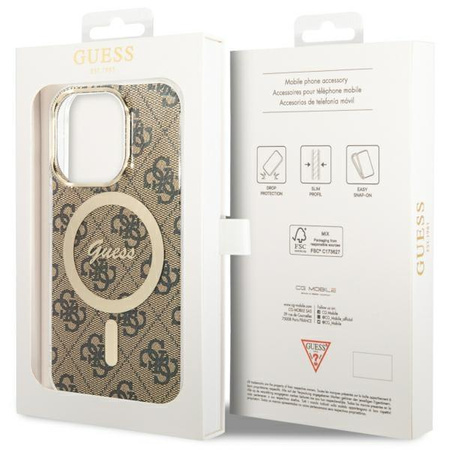 Etui Guess GUHMP13LH4STW na iPhone 13 Pro / 13 - brązowe 4G MagSafe