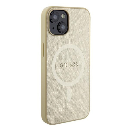 Guess GUHMP15MPSAHMCB iPhone 15 Plus 6.7" złoty/gold hardcase Saffiano MagSafe