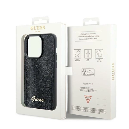 Etui Guess Disco Metal Script na iPhone 13 Pro / 13 - czarne