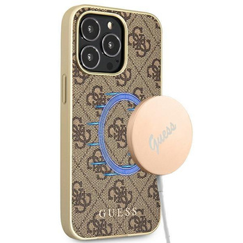 Guess GUHMP13LG4GB iPhone 13 Pro / 13 6,1" brązowy/brown hard case 4G Collection Magsafe