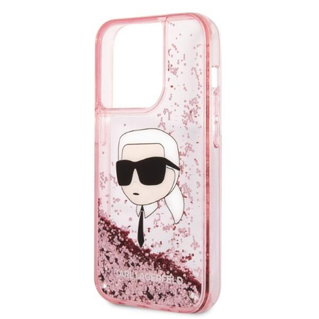 Karl Lagerfeld KLHCP14LLNKHCP iPhone 14 Pro 6,1" różowy/pink hardcase Glitter Karl Head