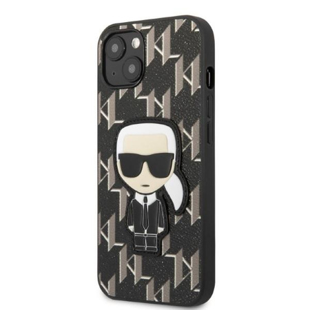 Etui Karl Lagerfeld KLHCP13SPMNIKBK na iPhone 13 mini hardcase - czarne Monogram Ikonik Patch