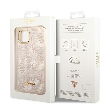 Guess GUHCP14MHG4SHP iPhone 14 Plus 6,7" różowy/pink hard case 4G Vintage Gold Logo