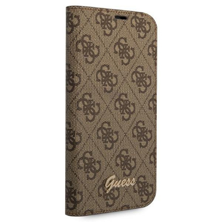 Guess GUBKP14MHG4SHW iPhone 14 Plus 6,7" brązowy/brown book 4G Vintage Gold Logo