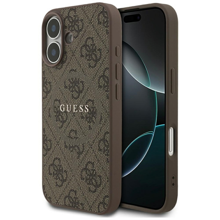 Etui Guess 4G Ring Classic Logo MagSafe do iPhone 17 brązowy