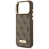 Etui Guess 4G Logo Plate MagSafe do iPhone 17 Pro Max brązowy