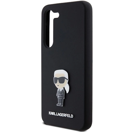 Etui Karl Lagerfeld Silicone Ikonik Metal Pin na Samsung Galaxy S23 - czarne