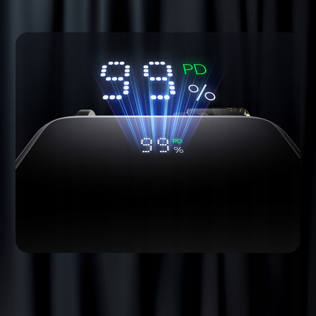 MCDODO POWERBANK Z WYŚWIETLACZEM 20000MAH 67W 3 X USB USB-C + KABEL USB-C PD CZARNY