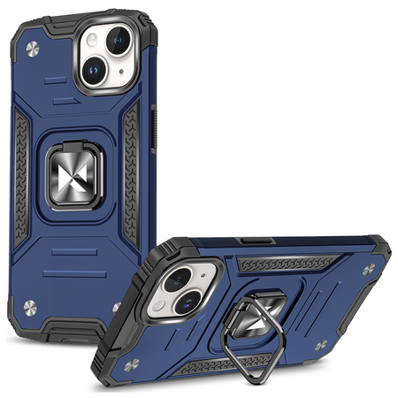 Pancerne etui z uchwytem na palec do iPhone 15 Plus Wozinsky Ring Armor - niebieskie