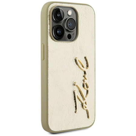 KARL LAGERFELD ETUI WRINKLED METAL SIGNATURE DO IPHONE 15 PRO MAGNETYCZNE