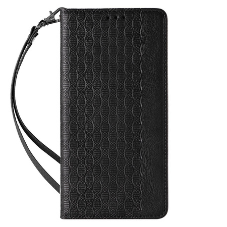 Magnet Strap Case etui iPhone 14 pokrowiec z klapką portfel mini smycz podstawka czarne